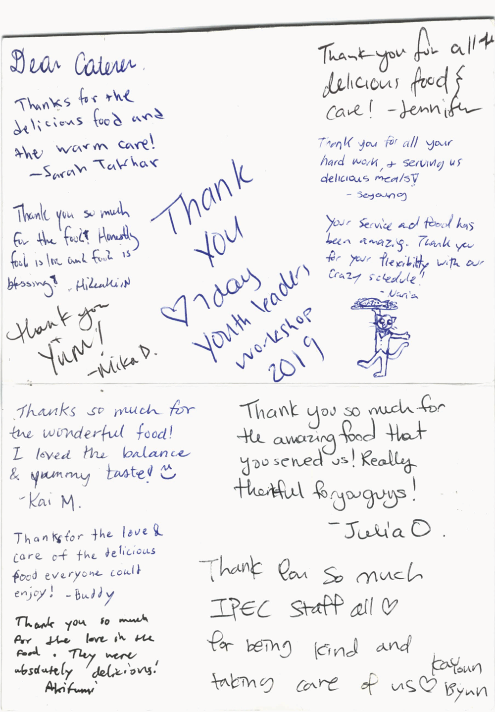 Thank you note from 2020