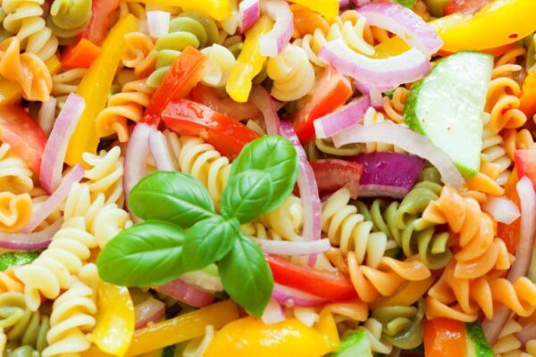 Tri-colored pasta salad